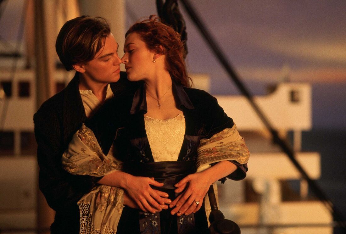 Rose DeWitt (Katie Winslet) e Jack Dawson (Leonardo DiCaprio) em Titanic