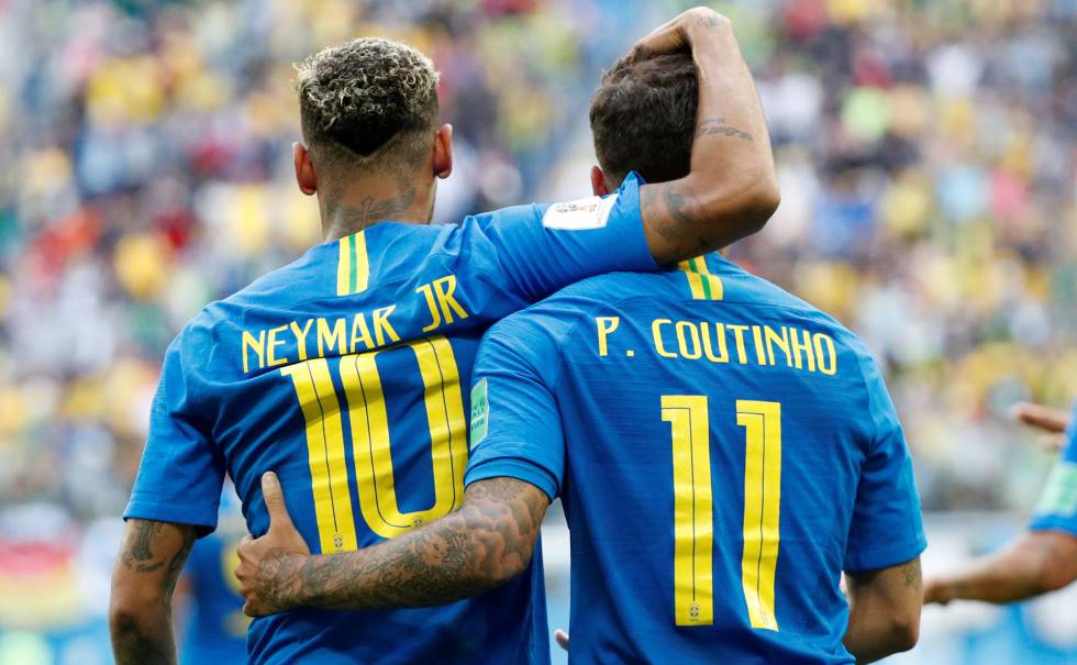 Neymar e Philippe Coutinho já tomaram um cartão amarelo no mundial 