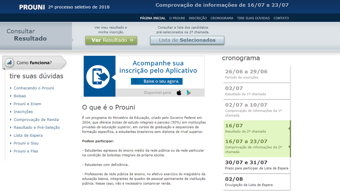 Site do Prouni