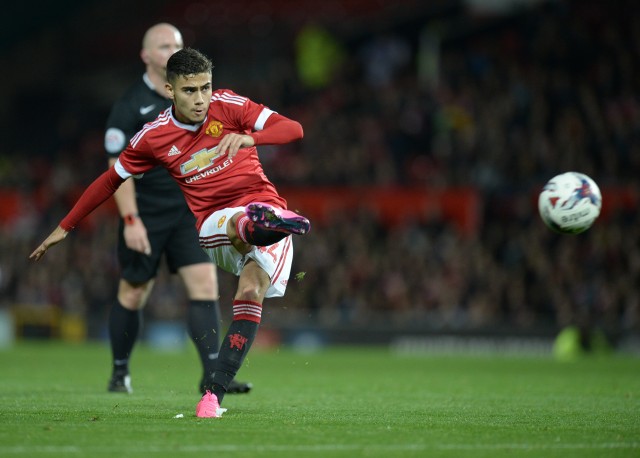 Andreas Pereira em ação com a camisa do Manchester United