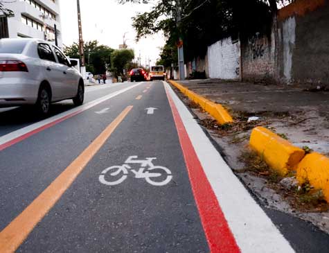 Ciclofaixa em Setúbal