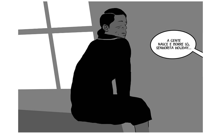 Cena do quadrinho 'Blues for Lady Day - A história de Billie Holiday', de Paolo Parisi 