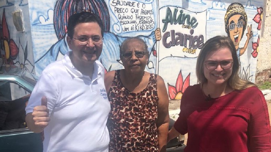 Os primos Antônio Campos (Podemos) e Marília Arraes (PT) fazem campanha juntos