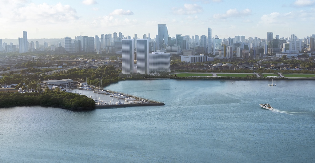 Apartamentos do Complexo Mirante do Cais, composto por duas torres, possuem áreas de 230 m² a 260 m²  