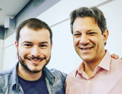 Presidente do PSOL,Juliano Medeiros, e ex-candidato à Presidência pelo PT, Fernando Haddad