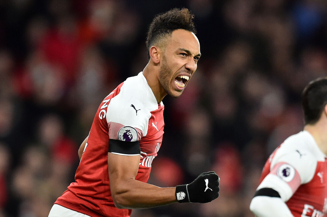 Aubameyang, em ação pelo Arsenal