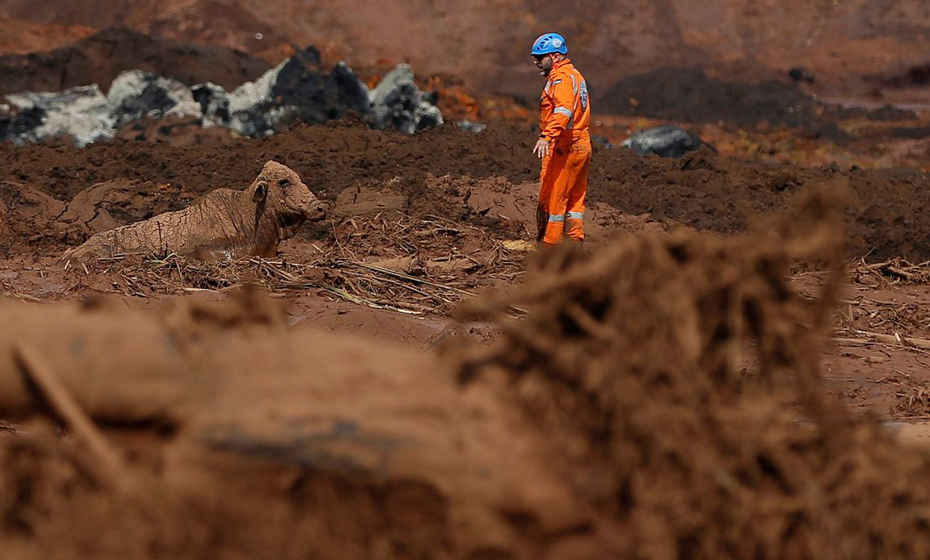 Devastação causada pelo rompimento de barragem da Vale, em Brumadinho (MG).