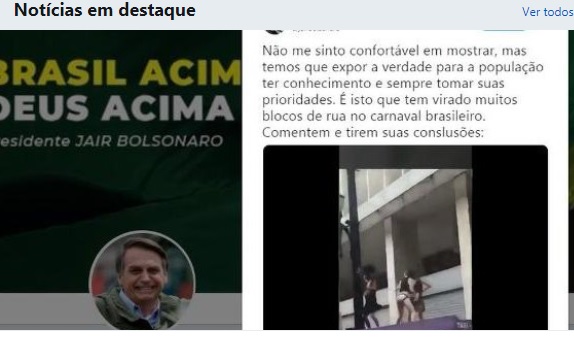 Presidente teria deletado o twitter depois que dupla presente no vídeo teria entrado com mandado de segurança no STF