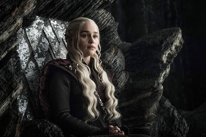 A atriz Emilia Clarke como Daenerys, de 'Game of Thrones' 