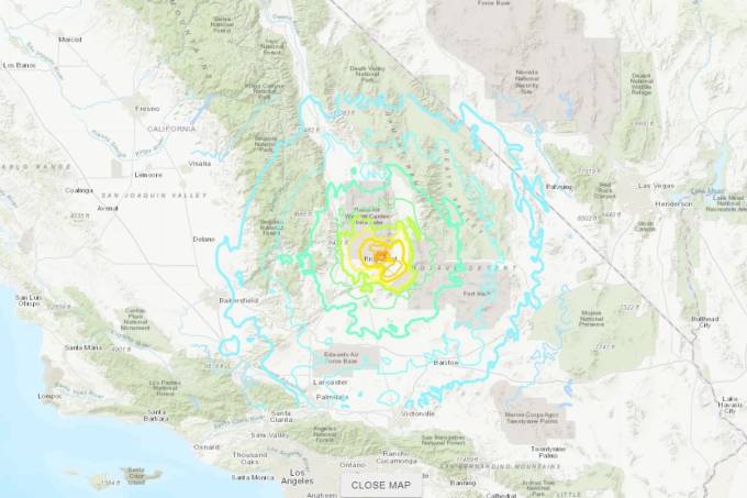 Tremor foi registrado em Ridgecrest, no Deserto do Mojave, a cerca de 160 quilômetros de Los Angeles, a uma profundidade de 8 km