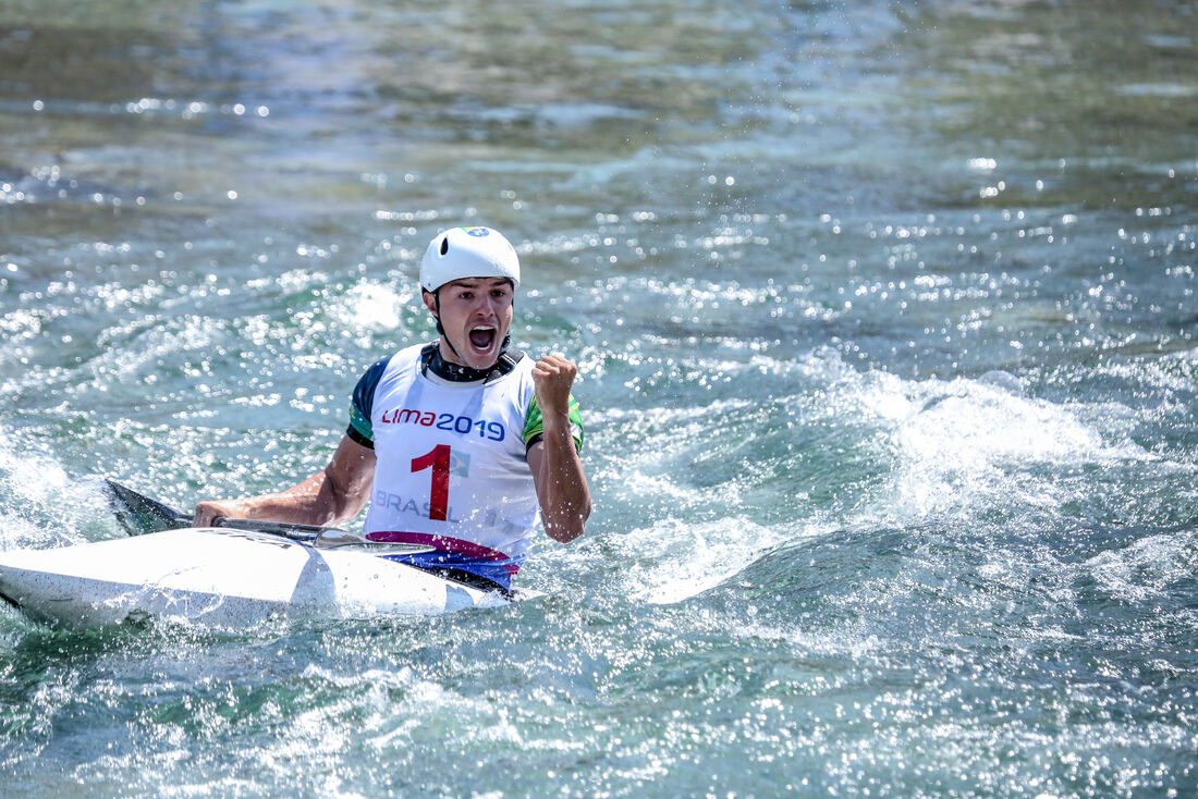 Pepê Gonçalves na prova do K1 masculino