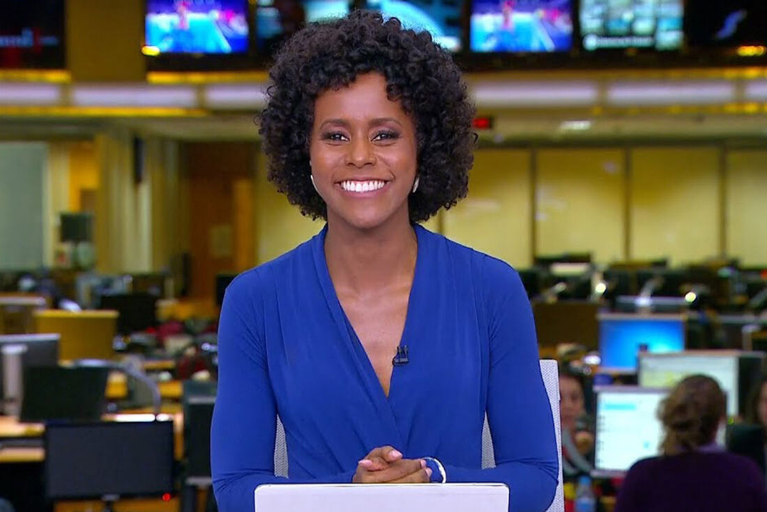 Maju Coutinho na apresentação do 'Jornal Hoje'