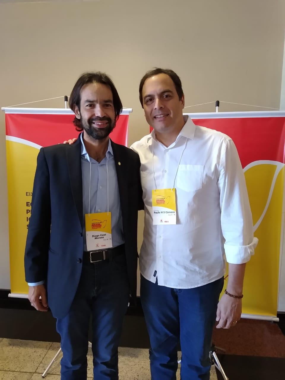 O deputado estadual Diogo Moraes esteve ao lado do governador Paulo Câmara