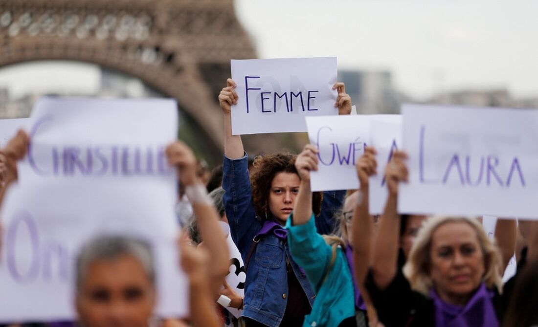 Protesto contra os feminicídios na França