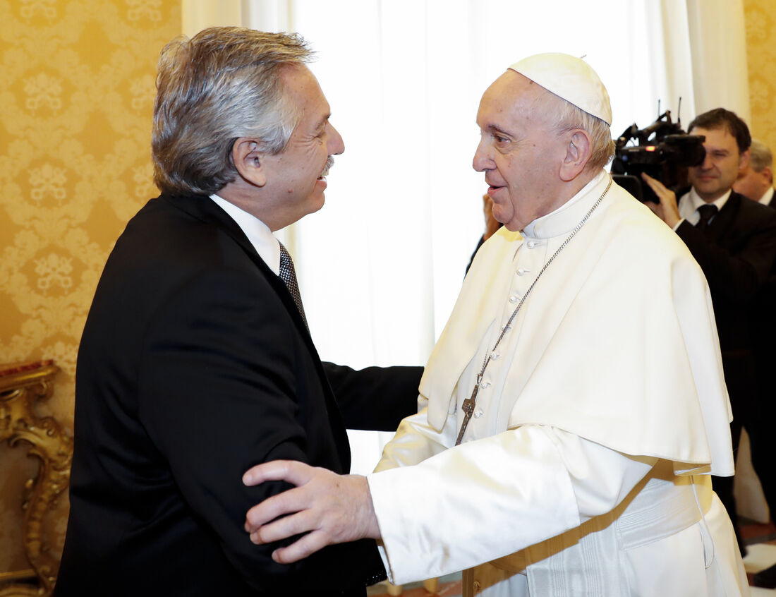 Alberto Fernández e o Papa Francisco