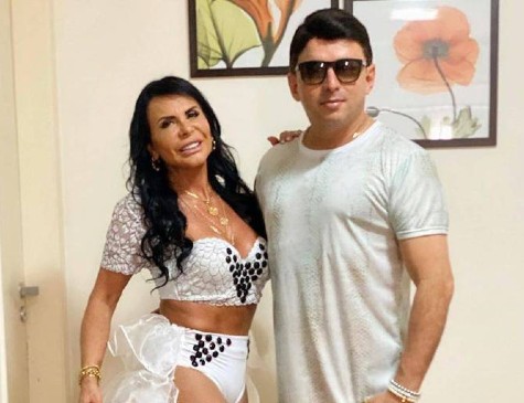 Gretchen e o saxofonista Esdras de Souza