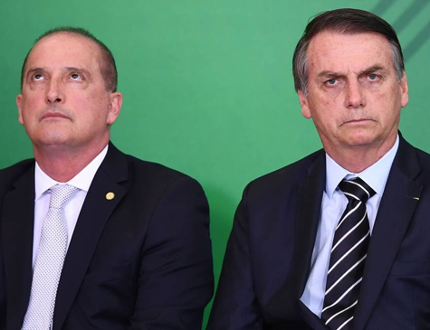 Presidente Jair Bolsonaro e o ministro de Trabalho e Previdência, Onyx Lorenzoni