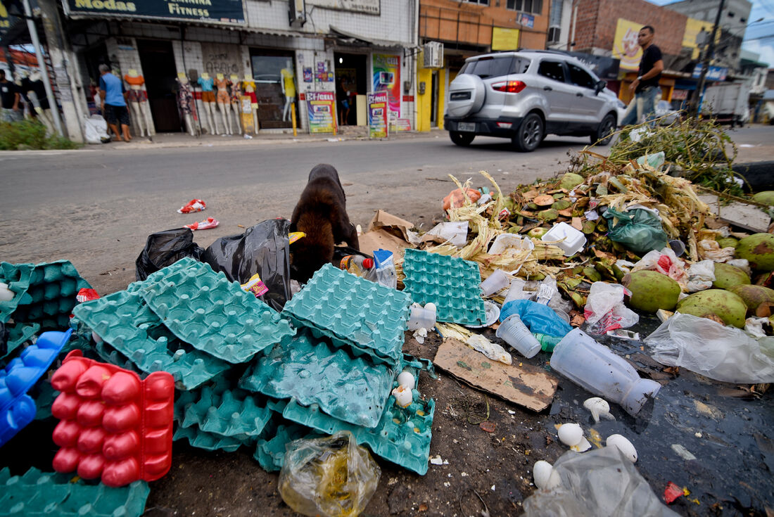 Acúmulo de lixo causa mau cheiro na Feira de Peixinhos