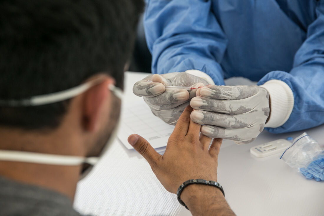 Paciente sendo testado para coronavírus