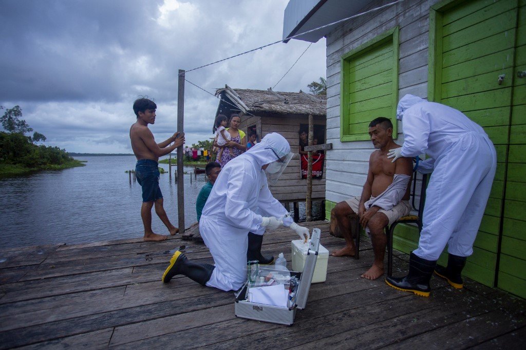 Agentes de saúde na Ilha de Marajó, PA