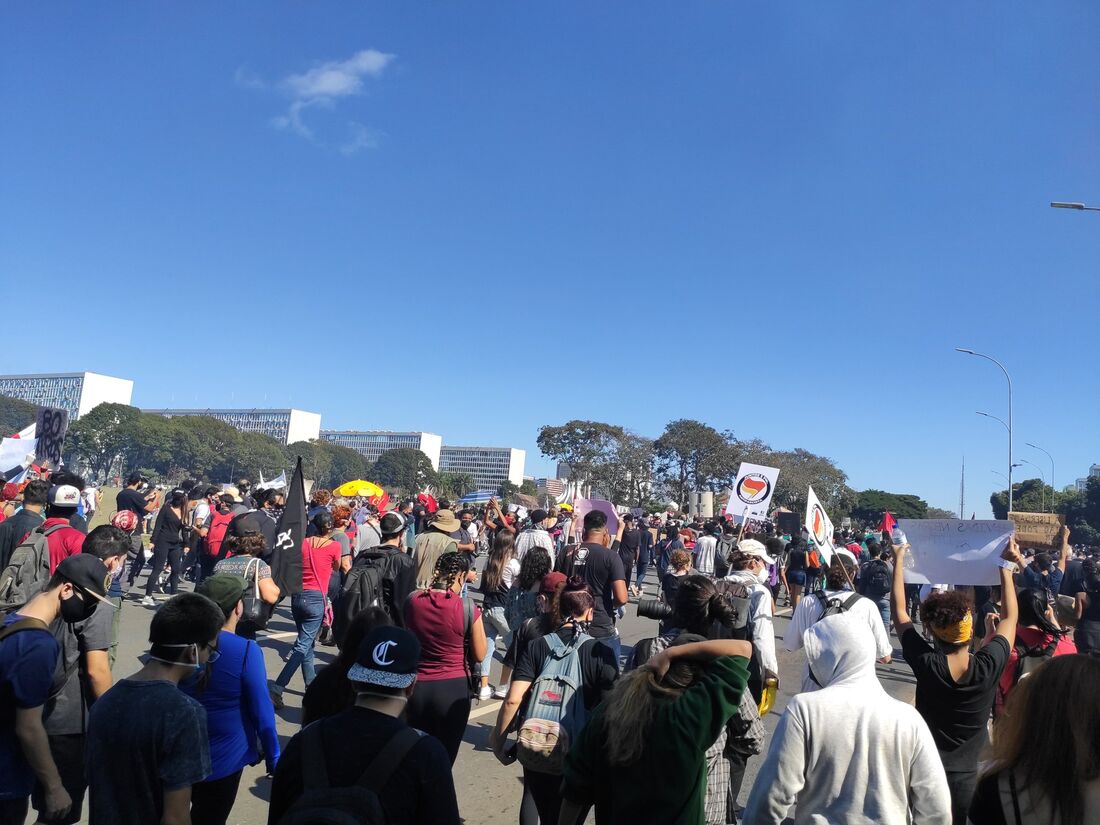 Manifestação em prol da democracia em Brasília