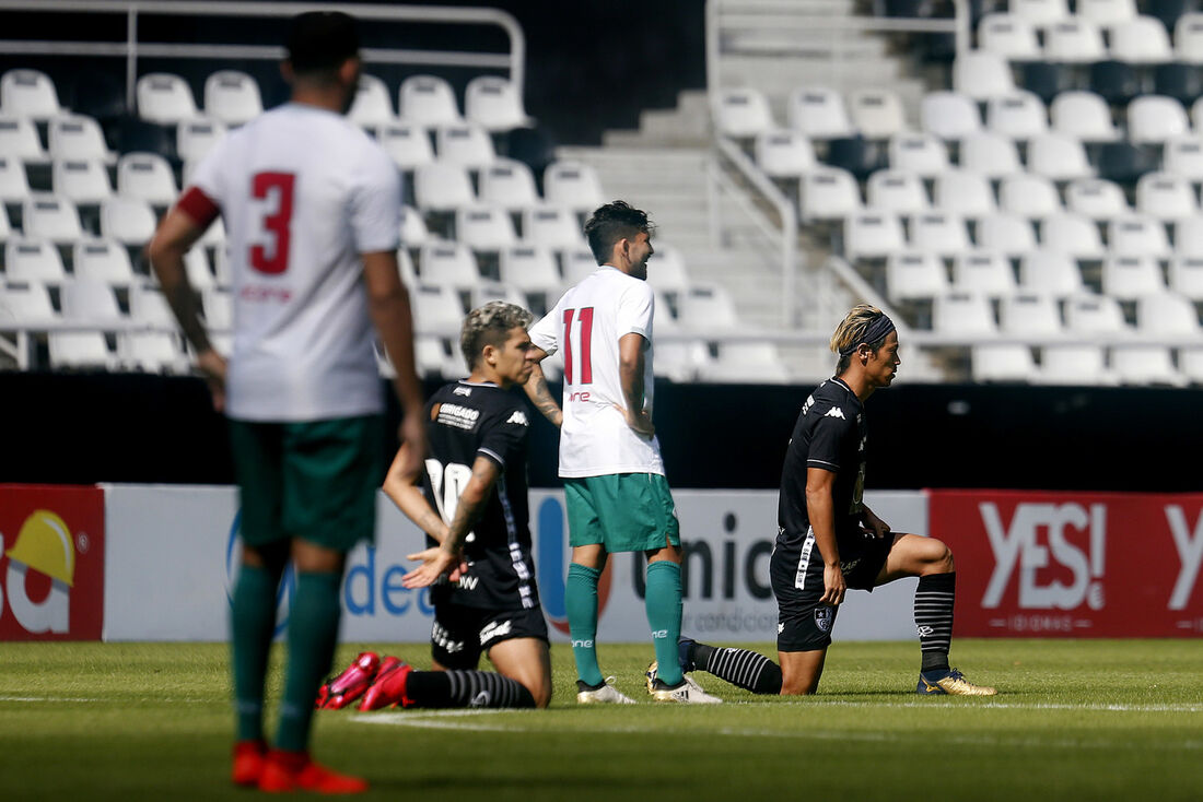 Protesto dos jogadores do Botafogo na volta do Campeonato Carioca