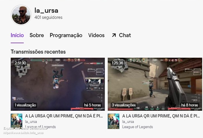 Pedro "LaUrsa" Fernandes, streamer