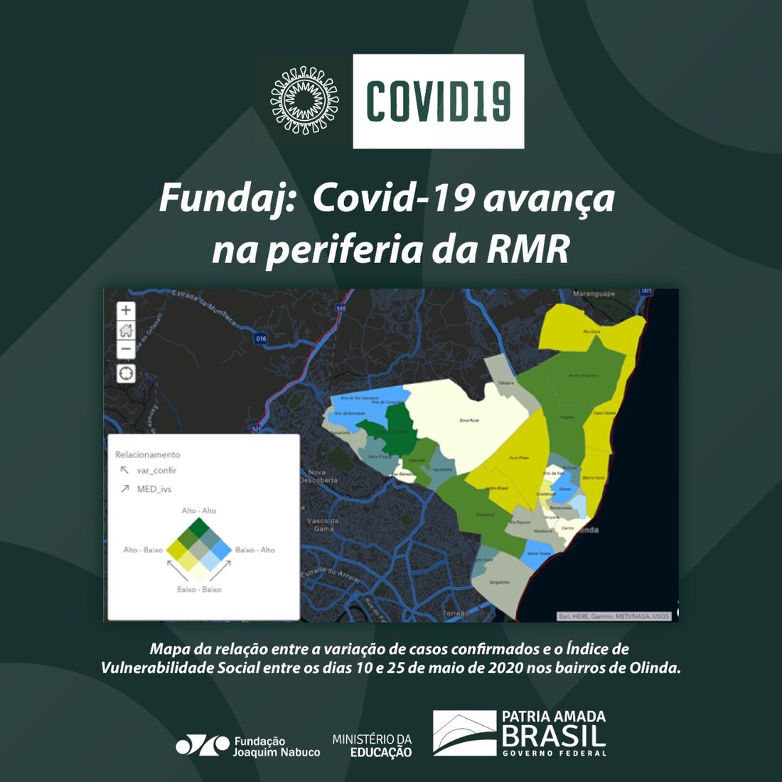 Mapeamento da Fundaj aponta aumento de casos da Covid-19 nas periferias da RMR