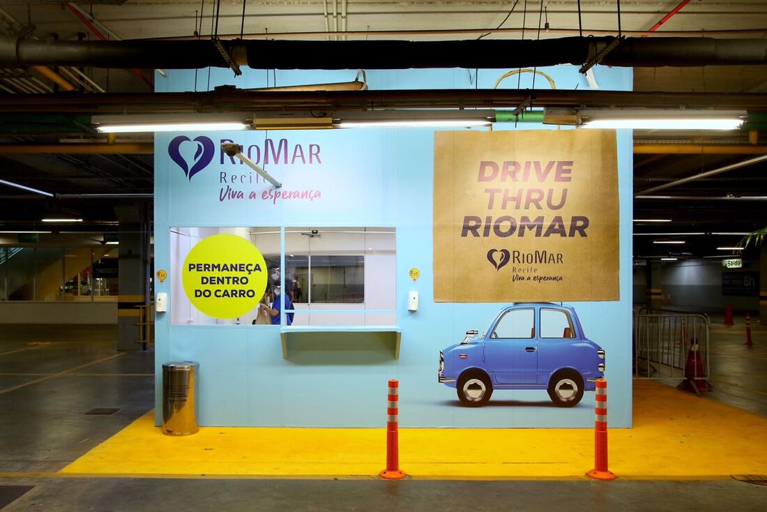 Shoppings centers devem recorrer ao esquema drive-thru. Na foto, espaço para o drive-thru do Shopping RioMar