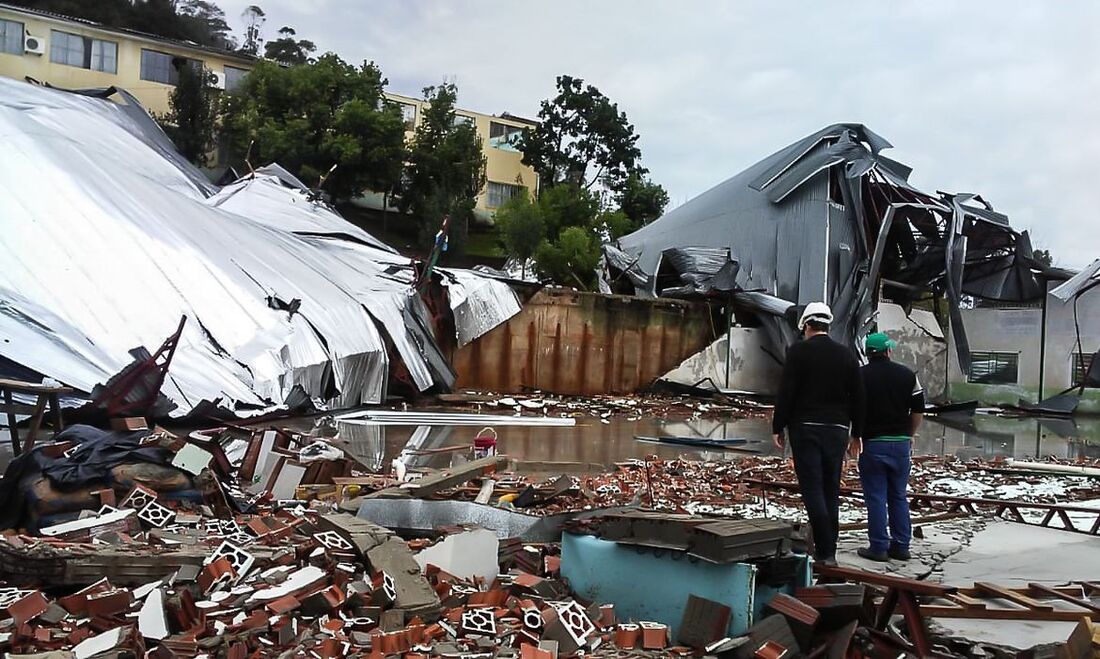 Região atingida por ciclone em Santa Catarina