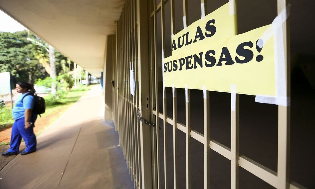 Escola com aulas suspensas por conta da pandemia