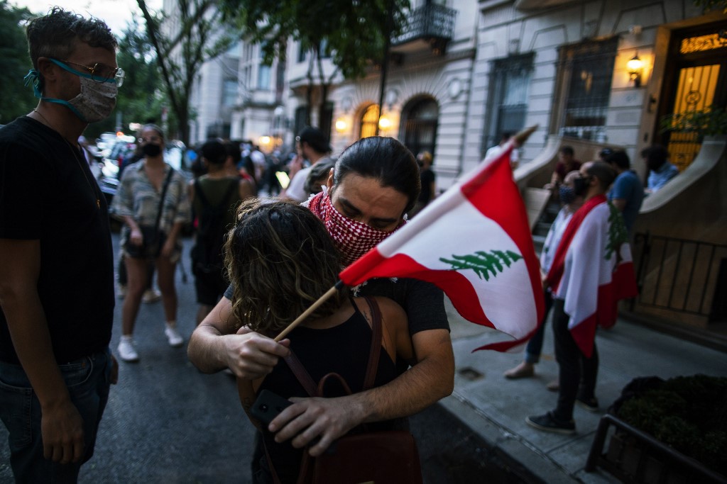 Manifestantes no Líbano