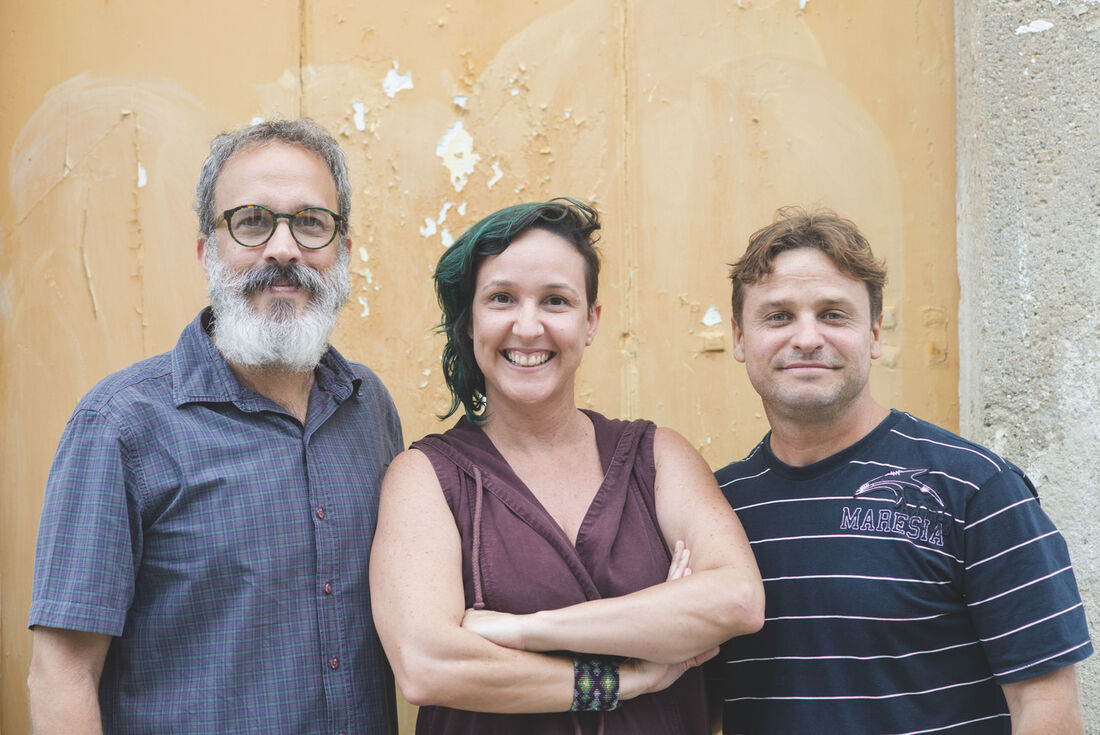 Trio de coordenadores do evento