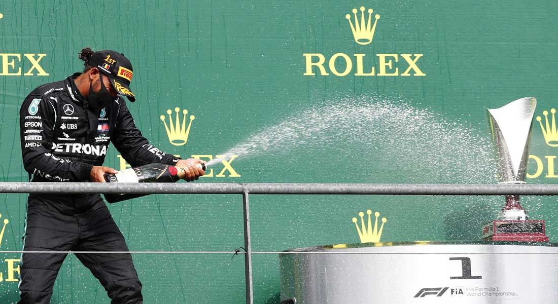 Lewis Hamilton comemora vitória em Spa-Francorchamps