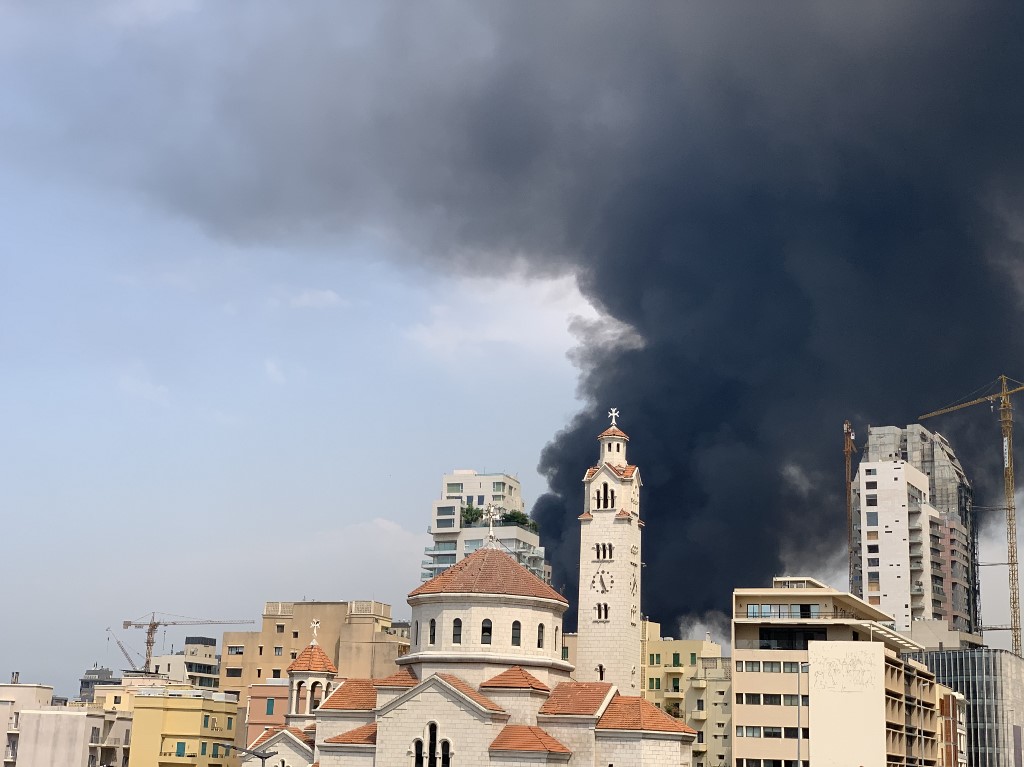 Incêndio no porto de Beirute, no Líbano