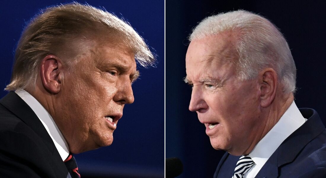 Trump e Biden durante primeiro debate