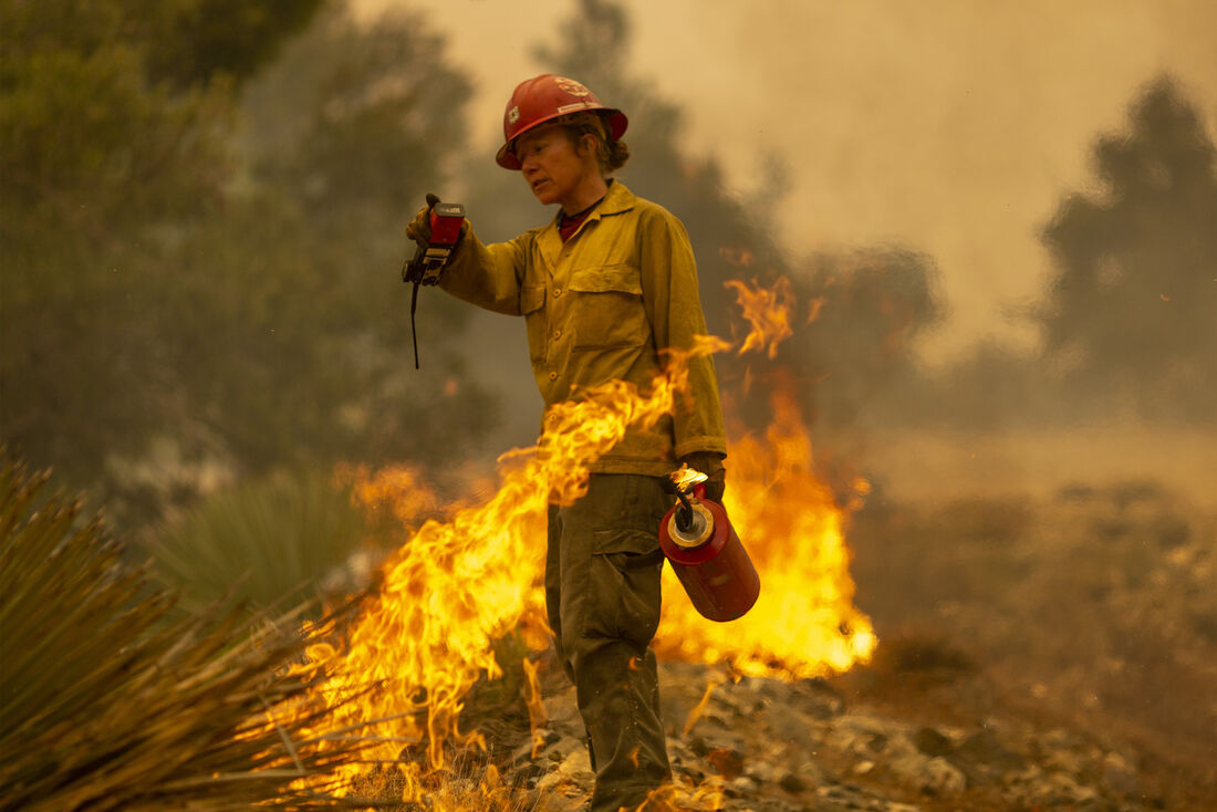 Corpo de Bombeiros trabalha na tentativa de contar as chamas na costa oeste dos Estados Unidos