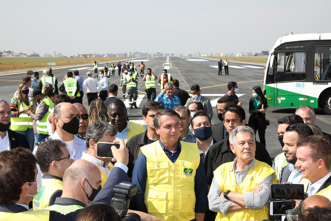 Bolsonaro visitou obras do Aeroporto de Congonhas, em São Paulo