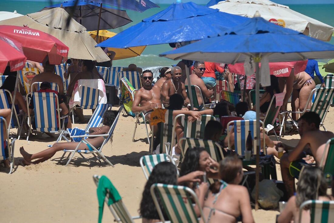 Movimentação na praia durante o feriado da Independência