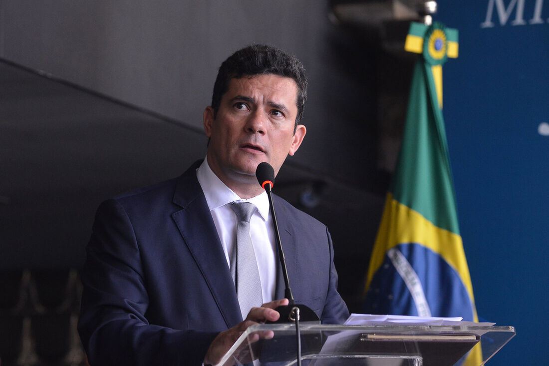 Sérgio Moro, ex-ministro da Justiça, durante discurso