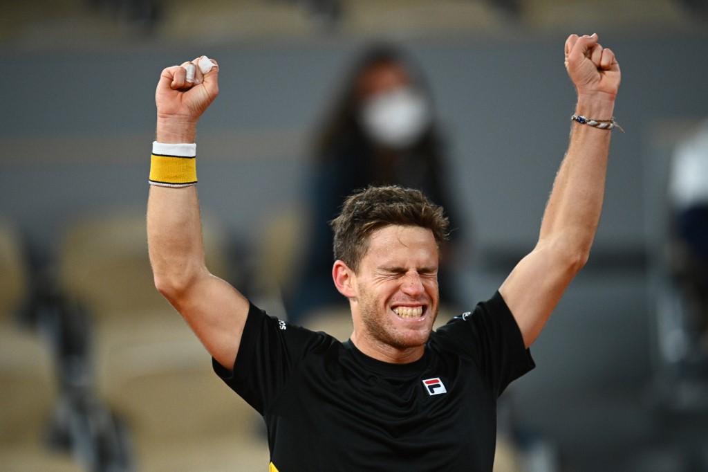 Diego Schwartzman comemora vitória sobre Thiem