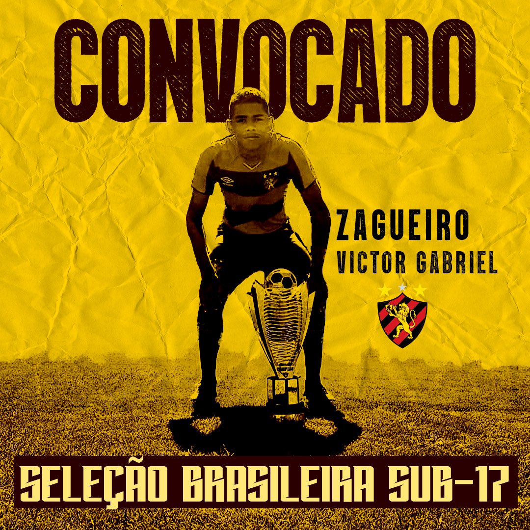 Victor Gabriel, zagueiro do Sport convocado para a seleção brasileira sub-17