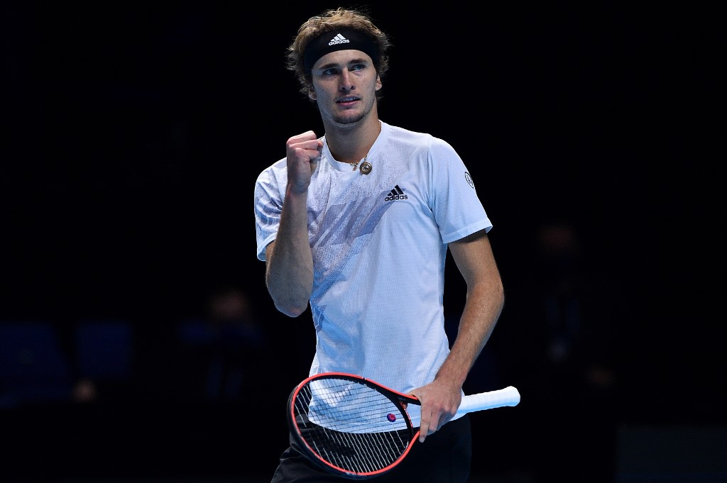 Alexander Zverev da Alemanha reage depois de vencer Diego Schwartzman da Argentina