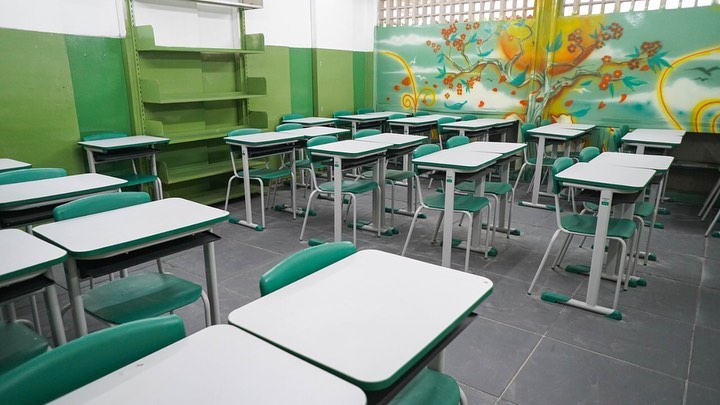 Sala de aula de uma escola municipal em Olinda