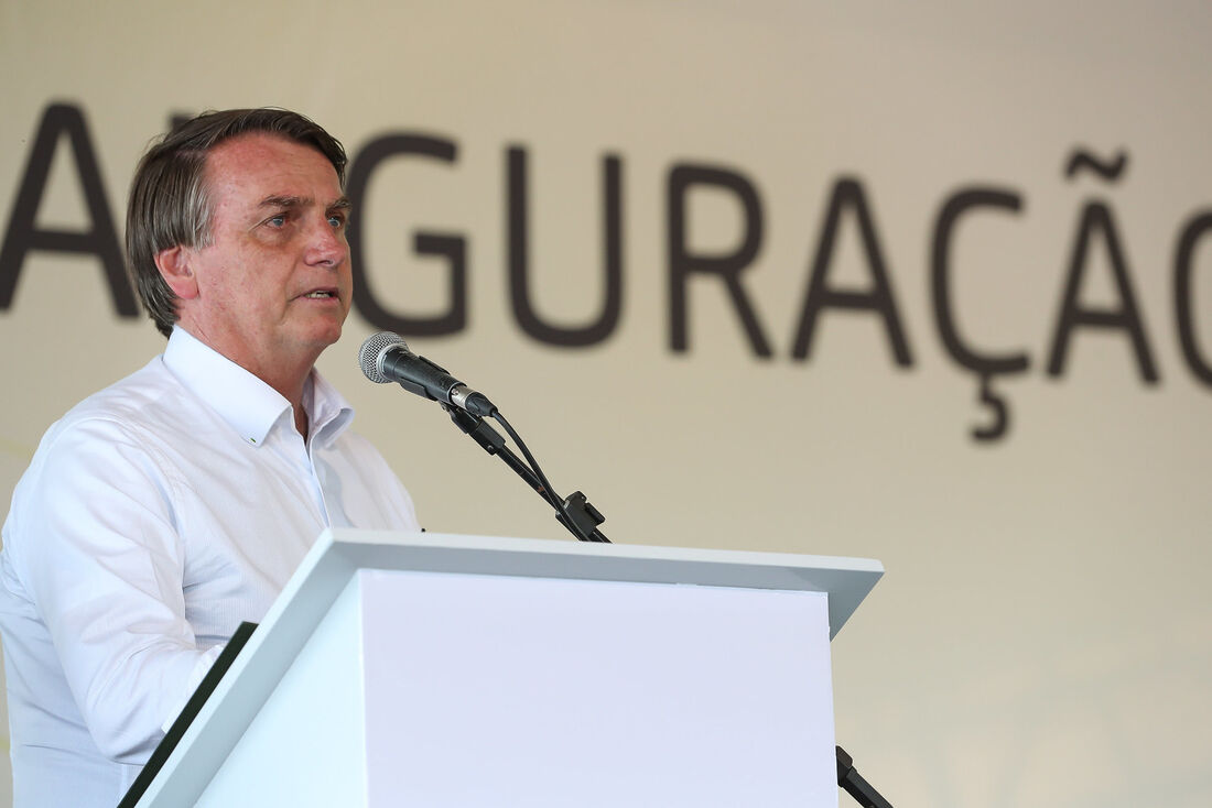 O presidente Jair Bolsonaro em inauguração de uma PCH (Pequena Central Hidrelétrica)