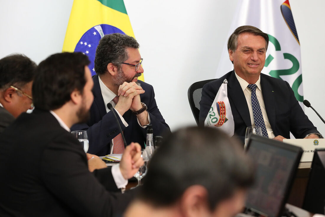 Presidente da República, Jair Bolsonaro durante Cúpula do G20 (videoconferência).