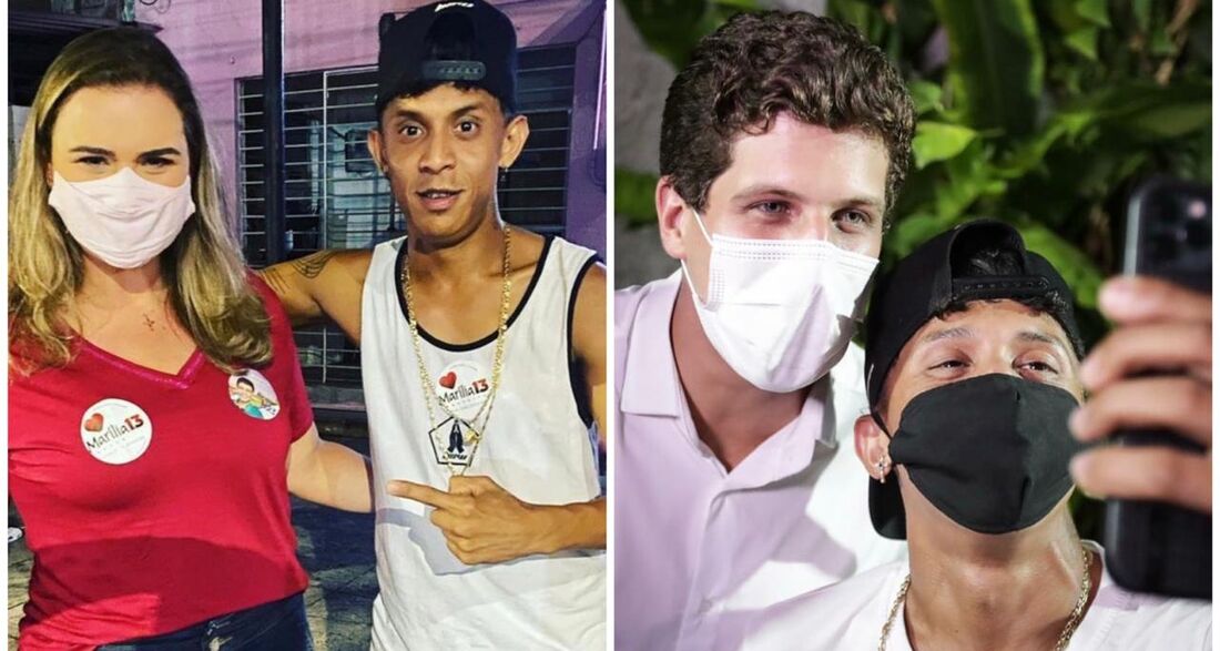 MC Troinha apareceu ao lado dos dois candidatos