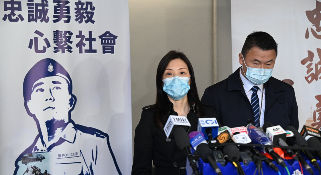 A superintendente-chefe interino do Departamento de Crimes Comerciais de Hong Kong, Cheng Lai Ki, falou à mídia em Hong Kong nessa terça-feira, após a libertação dos dois membros mais jovens do chamado "Hong Kong 12"