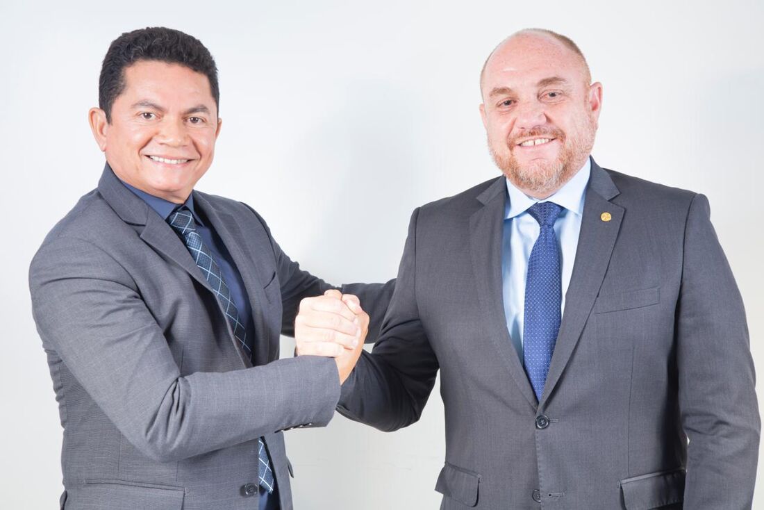 Executivos da Sicredi Pernambucred. À direita, Giovanni Prado e à esquerda, Luís Aureliano