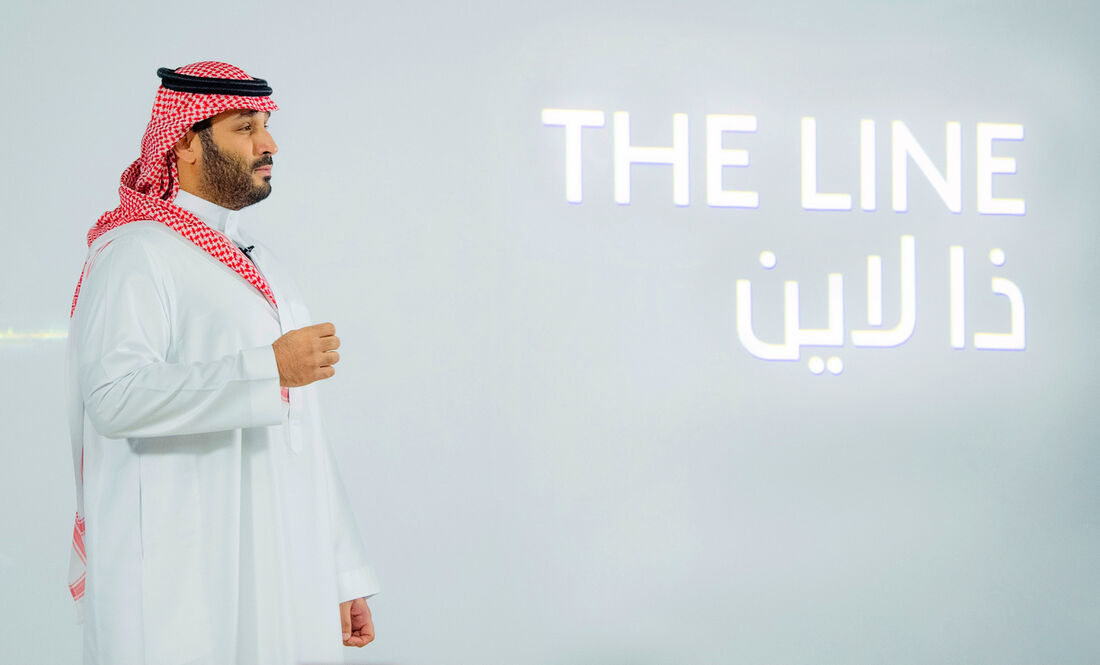 Príncipe saudita Mohammed bin Salman no lançamento do projeto 'The Line'